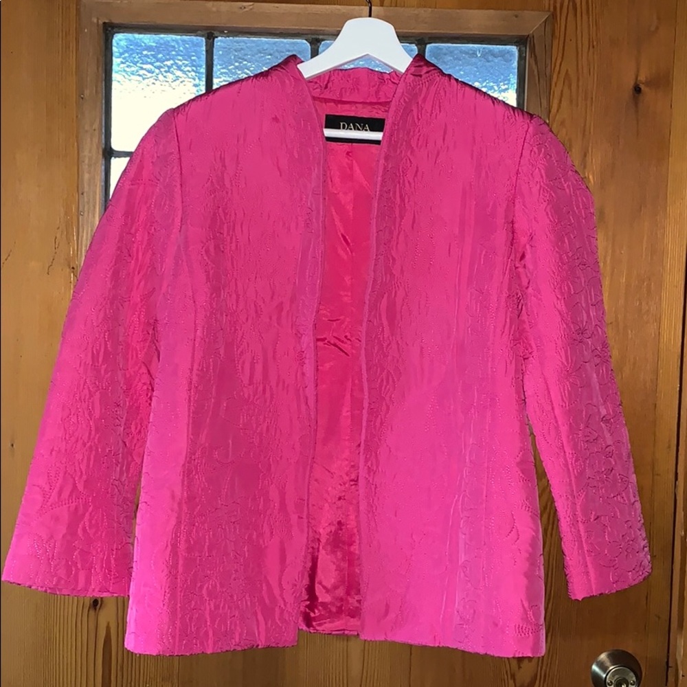 EUC Dana Buchman Floral Appliqued Jacket Sz 10